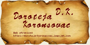 Doroteja Koronsovac vizit kartica